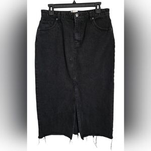Industry Republic Black Denim Skirt w/ Front Slit Women's size 12
